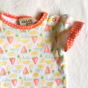 chick pea tropical fruit short sleeve bodysuit diaper shirt 3 months baby
